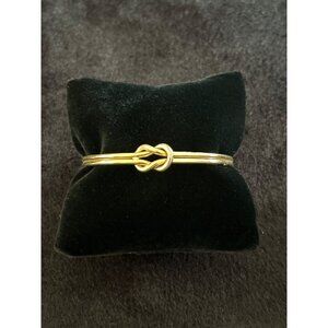 Gold Knot Open Cuff Bracelet Minimalist Design Elegant Jewelry For Women